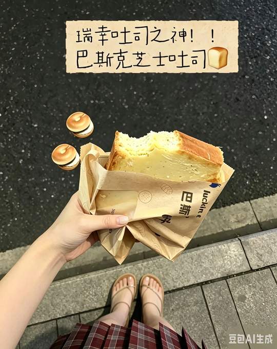 瑞幸你怎么面包也这么好吃!#瑞幸#巴斯克芝士吐司#早餐#好吃视频封面
