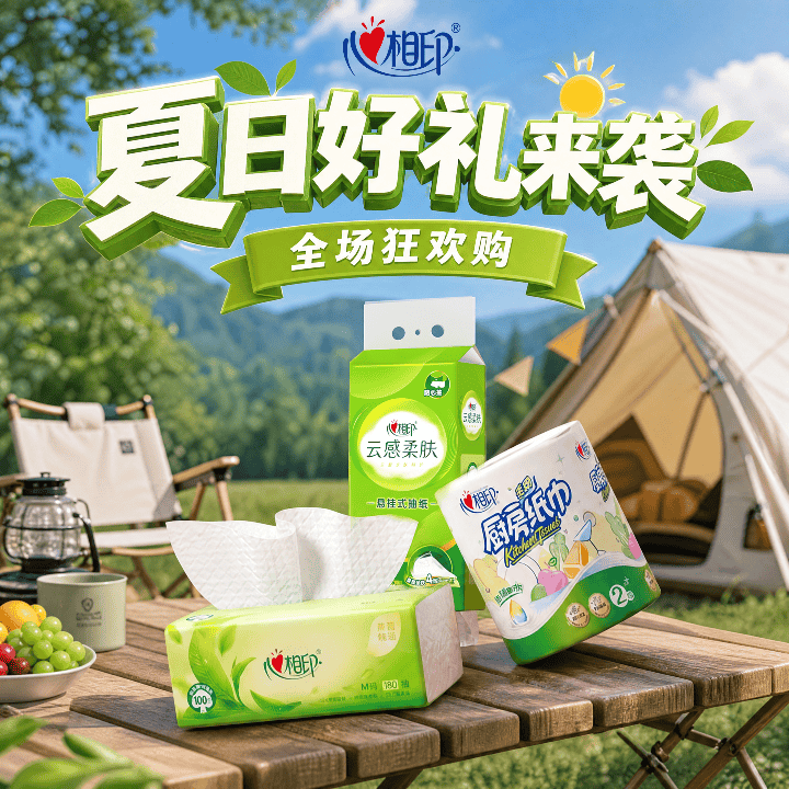 心相印源头工厂，没有中间商赚差价。家庭用纸首选心相印直播封面