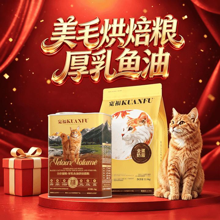 宽福厚乳鱼油烘焙粮，一口肉蛋奶，拯救掉毛季直播封面