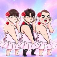 一枝花潮玩（三个男人）抖音达人头像