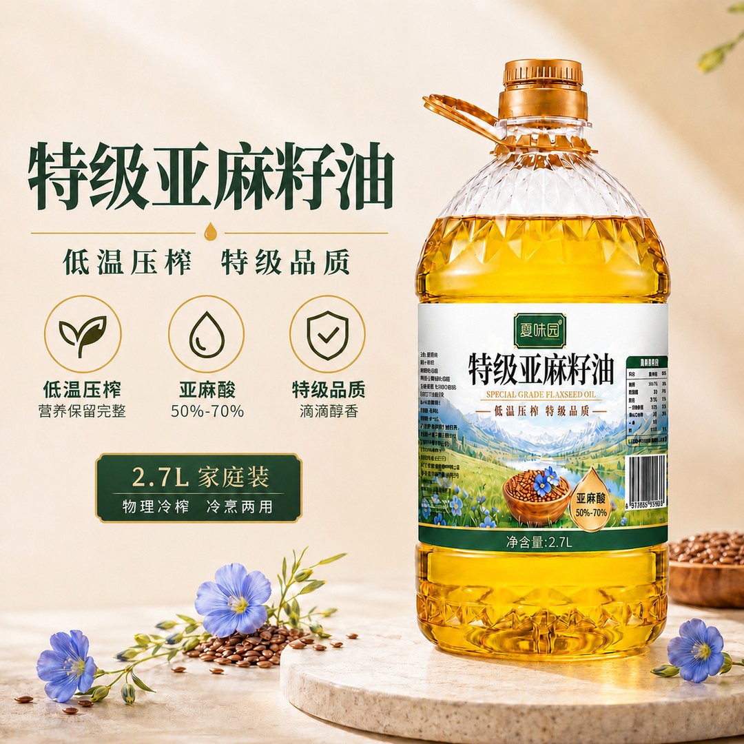 【升级款】夏味园特级亚麻籽油家庭食用油商品图