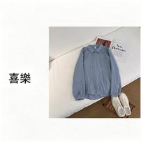 喜樂  2026【百分百婴儿棉】纯色立体分割线翻领衬衫秋季新款百搭女商品图