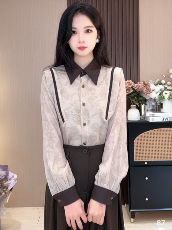 【送运费险】新中式国风衬衫女复古洋气上衣显瘦气质通勤1061商品图