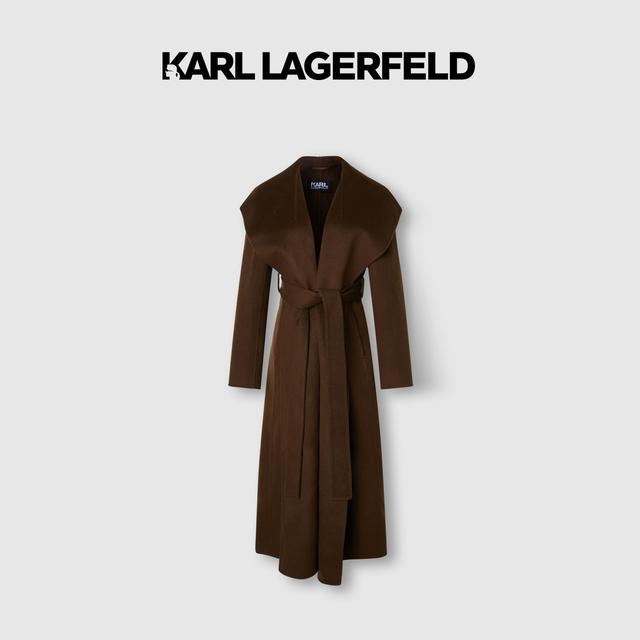 【可可专属】KARL LAGERFELD秋冬新款长款时尚毛呢外套E37W15B6商品图