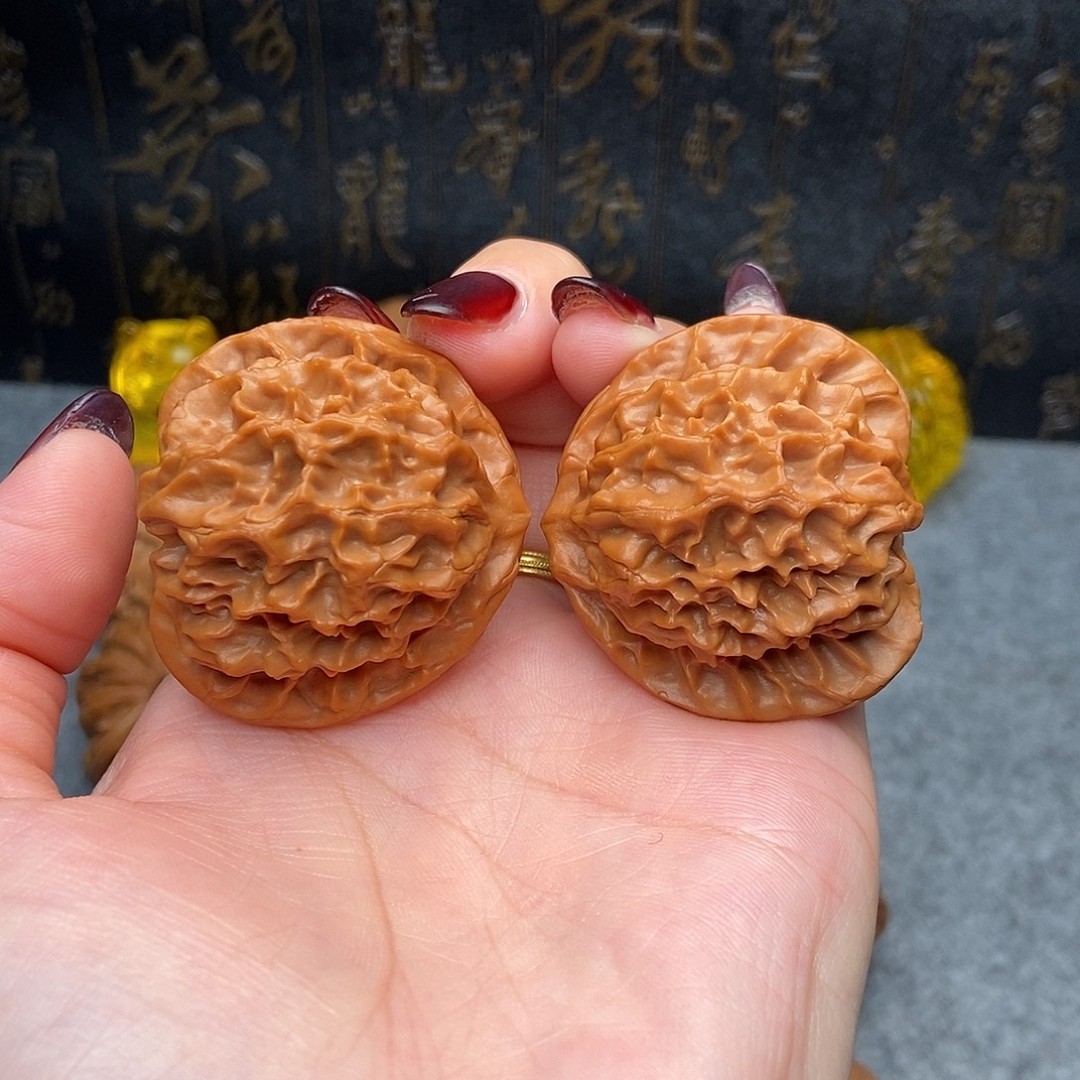 文玩核桃把件毕业精品精配桃心龙鳞41.8全品油蜡皮绝配商品图