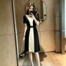 赫本风简约高级撞色收腰显瘦拼色连衣裙女2026夏季遮肉休闲长裙 商品图