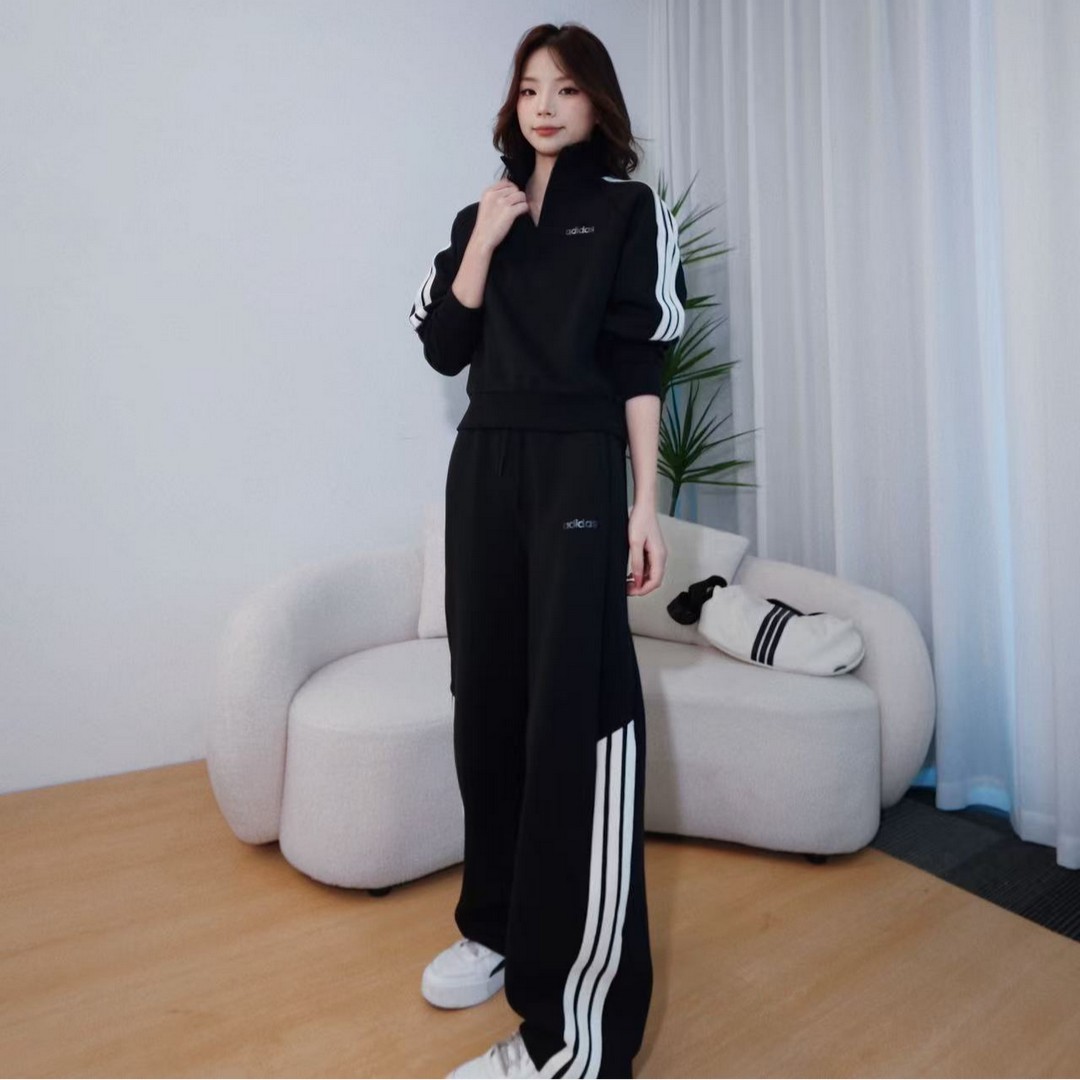 adidas 阿迪达斯 弯刀宽松运动松紧休闲裤 KQ5359/KA2589商品图