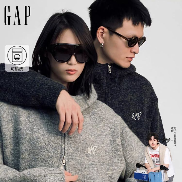 【成毅代言】Gap男女装2026秋季新款燕麦格雷针织开衫外套1SW623903商品图