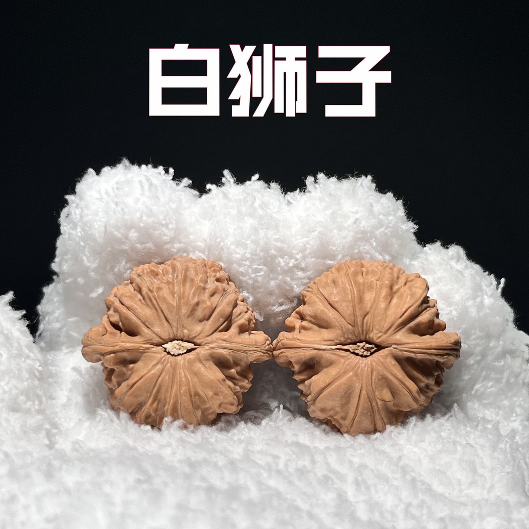（闪购专拍）全品白狮子38-39文玩核桃手把件（多样性发货其一）商品图