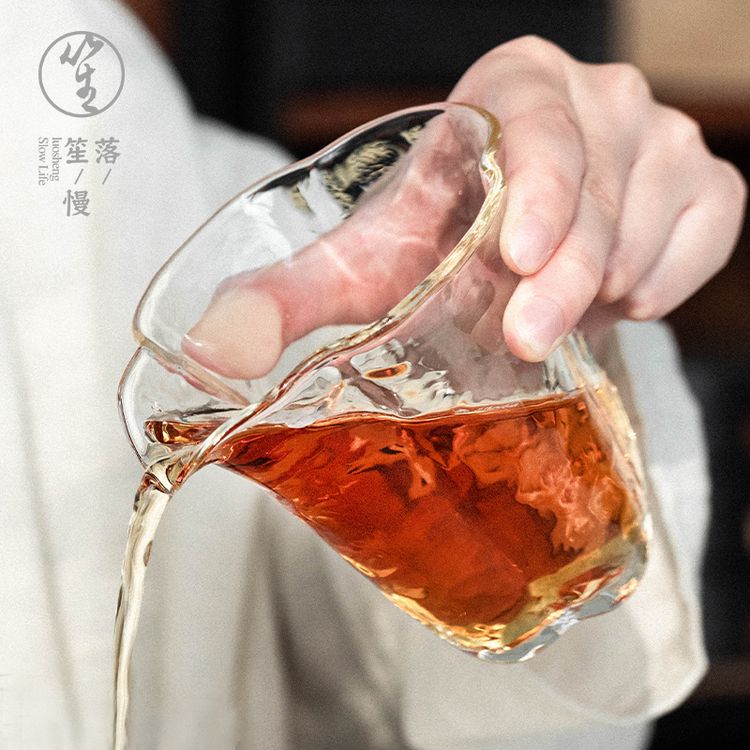 落笙玻璃公道杯加厚高档分茶器日式耐热大容量茶海单个手工茶配件商品图