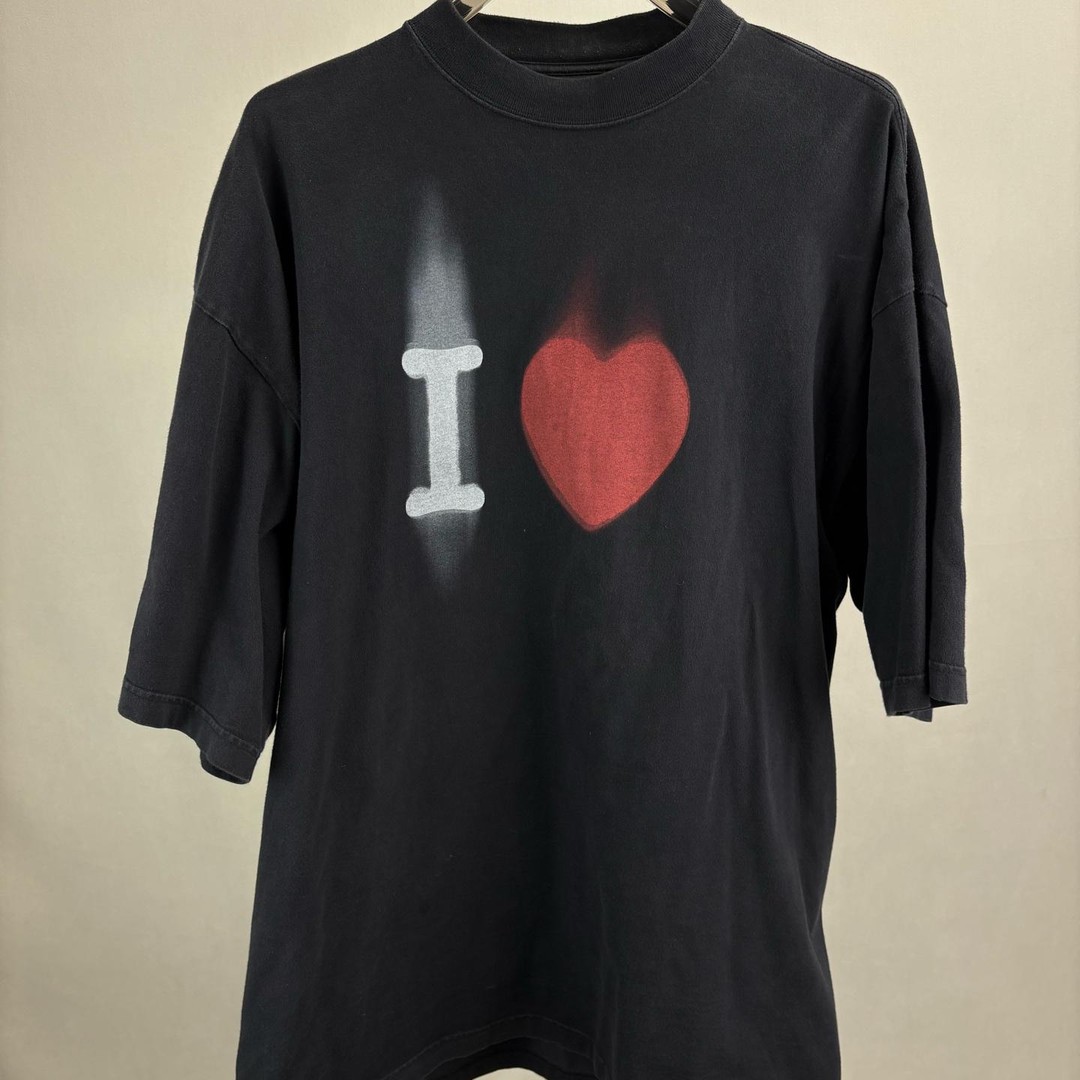 99新 YSL/圣罗兰  BALENCIAGA巴黎世家 爱心字母印花短袖19269商品图