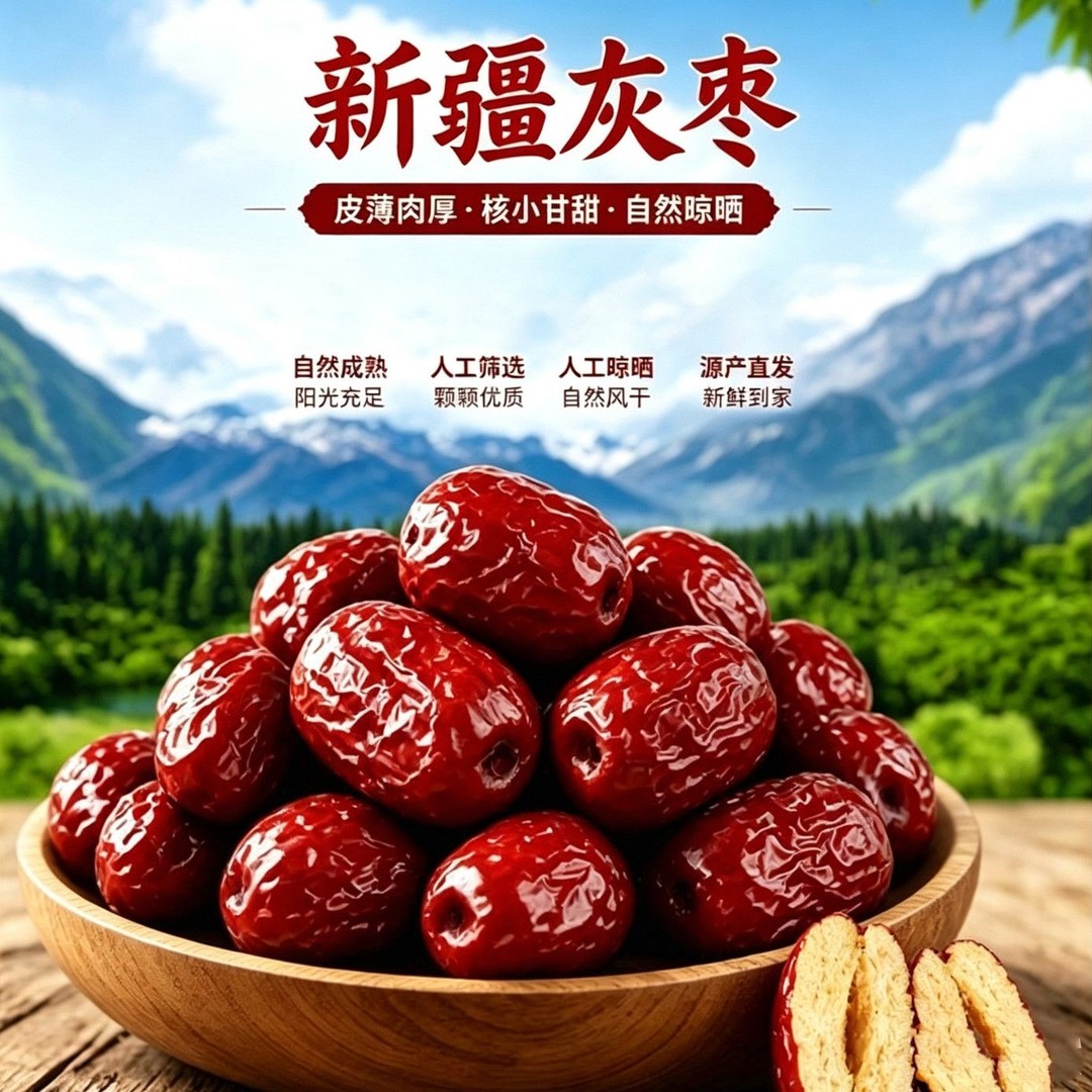 新疆灰枣香甜软糯可煮粥煲汤做休闲零食支持试吃商品图