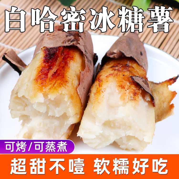 【鲜彤】山东白哈密冰糖薯新鲜白心蜜薯超甜红薯番薯农家地瓜5斤商品图