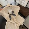 休闲简约燕麦色polo领短袖针织衫女装夏季宽松时尚洋气高级感上衣商品图