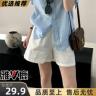 雅鹿【100纯棉短裤】水洗纯棉~A字版型  阔腿高腰遮肉显瘦纯棉短裤商品图