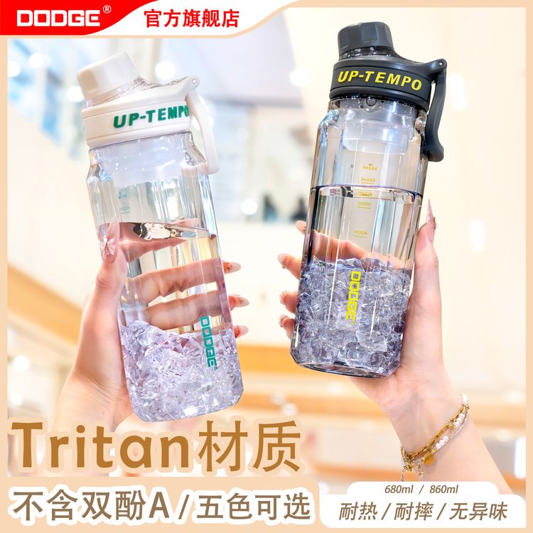 道奇Tritan材质大容量校园学生杯简约运动水壶防摔户外健身杯子商品图
