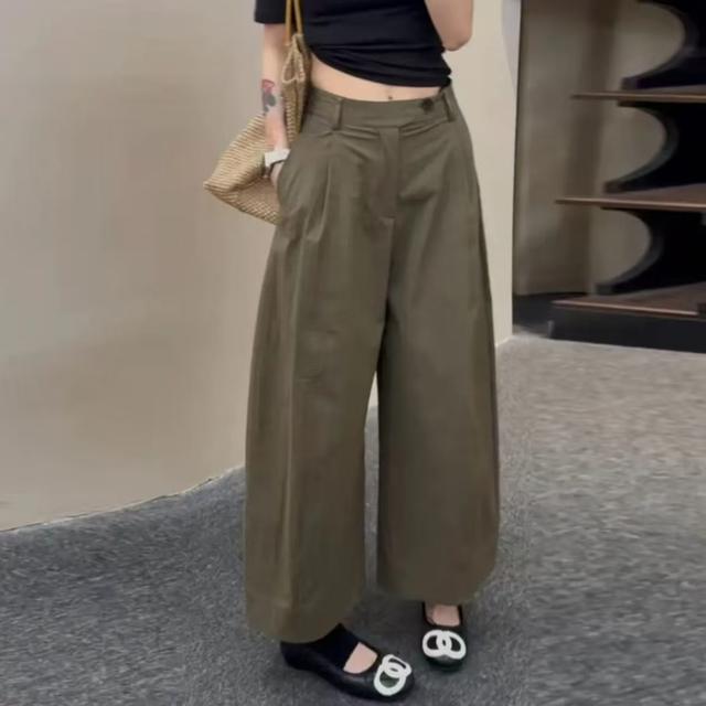 时尚韩系阔腿休闲裤女2026夏季新款洋气高腰显瘦百搭小个子直筒裤商品图