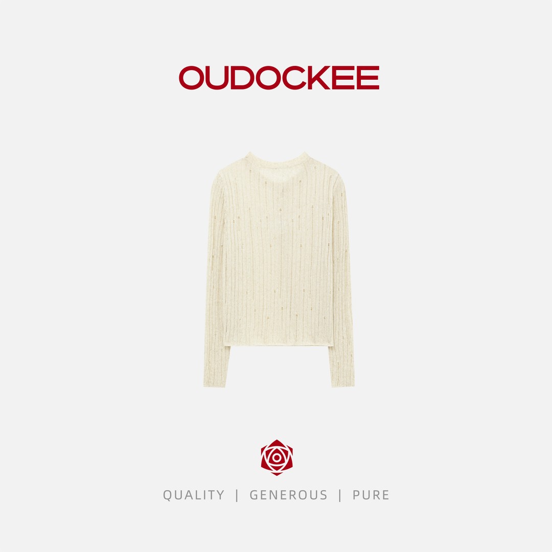 OUDOCKEE 鸥鸥【莱赛尔+亚麻】小破烂 针织衫长袖圆领设计 281-2604商品图