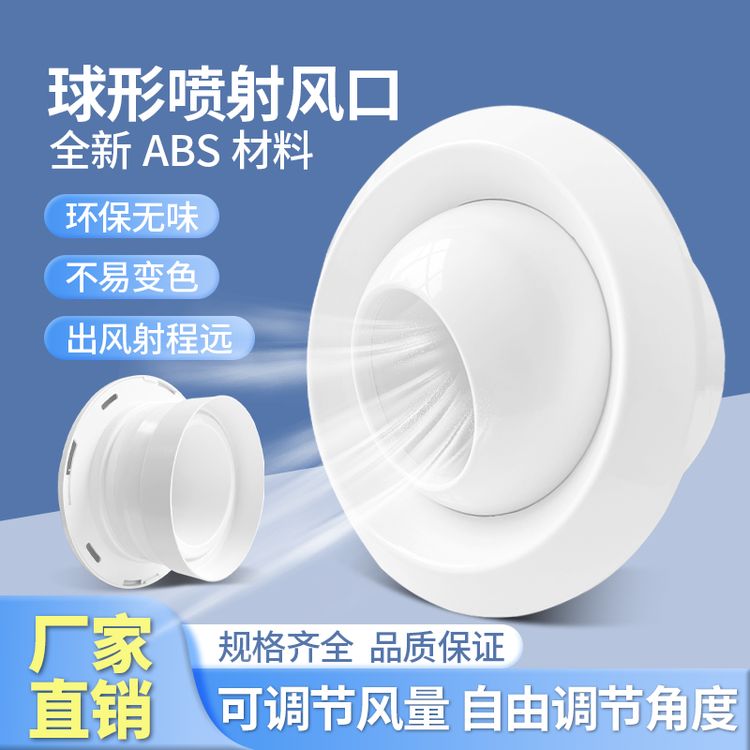 ABS塑料球形球型喷口射流风口中央空调中央空调出风口格栅商品图