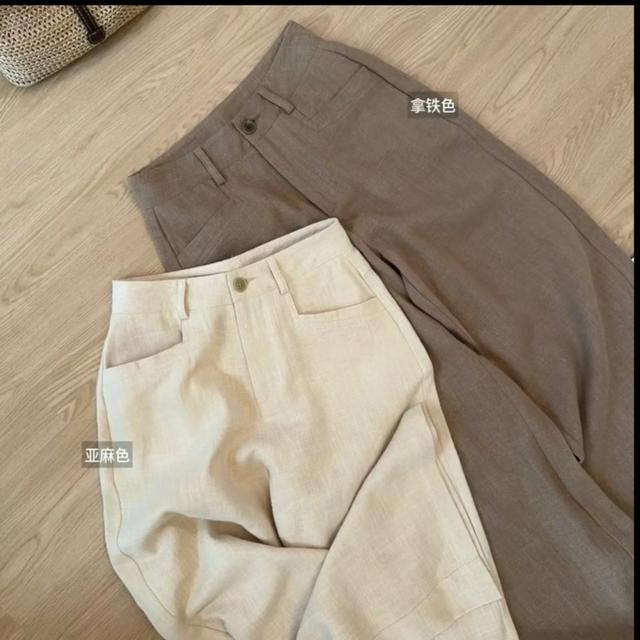 （姝鲟档口直发）新款高腰宽松直筒百搭女裤设计感百搭长裤透气2630商品图