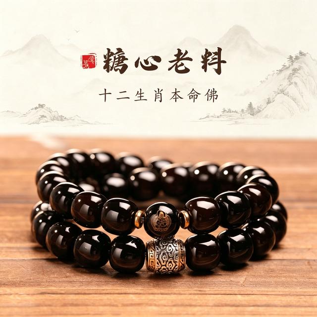 【假一赔四】十二生肖守护款溏心老料菩提双圈手串文玩桶珠男女手持商品图