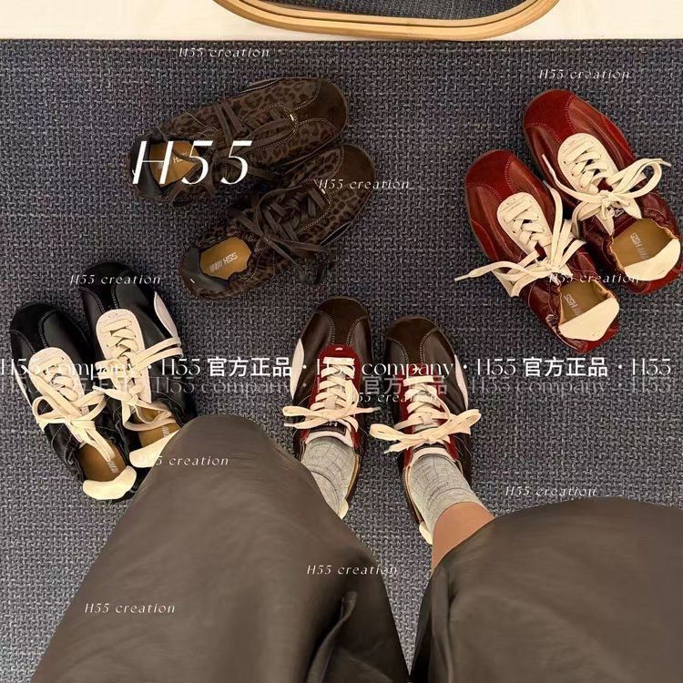 H55【H55粉丝专享】正品-复古油蜡头层牛皮软底轻量化德训鞋19-3743商品图