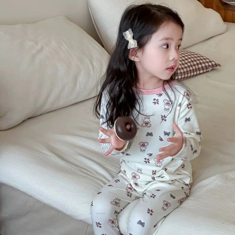 儿童长袖宝宝保暖套装2026秋冬季新款双面绒婴儿套装女宝商品图