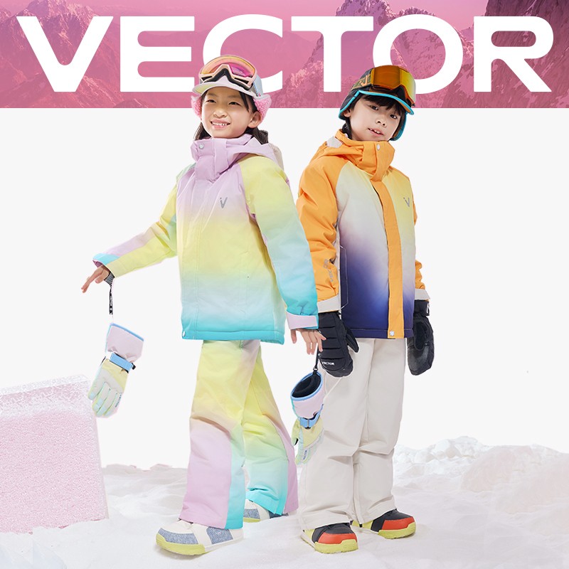 VECTOR【入会享78折】粉彩渐变儿童滑雪服男童女童加厚防水雪服套装商品图