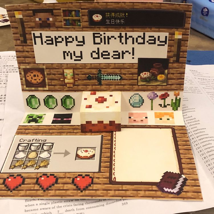 【视频同款】我的世界minecraft生日贺卡糕蛋diy手工材料包生日礼物商品图
