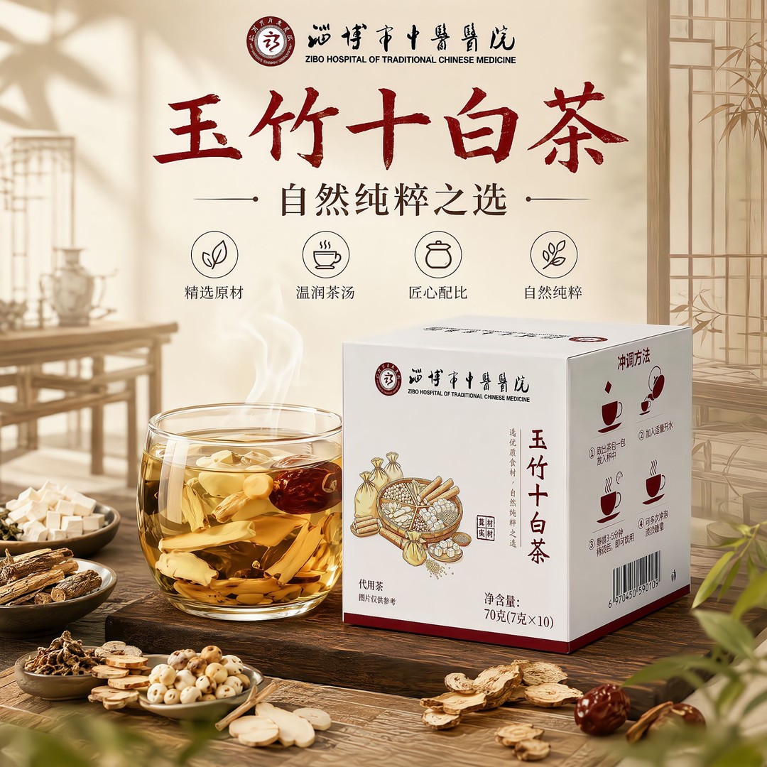 【淄博中医医院玉竹十白茶】科学配方真材实料食养养生茶商品图