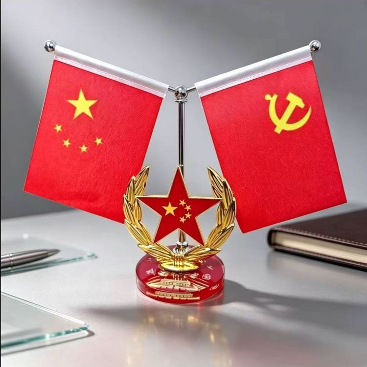 【爱国红旗】高档红旗摆件车载中控台办公室家居装饰品商品图