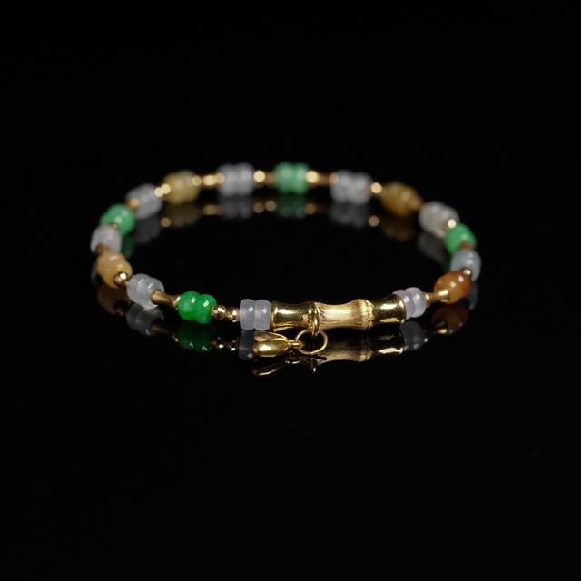 QR023   多宝算盘珠手串(大足节足金，其余18K)商品图
