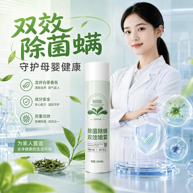 【100%强效除螨】除螨除菌净化喷雾免洗免晒床上宿舍宠物家庭商品图