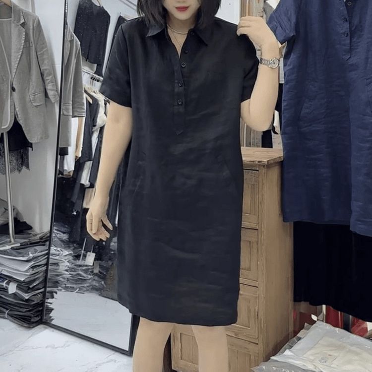 【有运费险】时尚连衣裙爆款夏季新款宽松遮肉显瘦短袖休闲气质裙子商品图