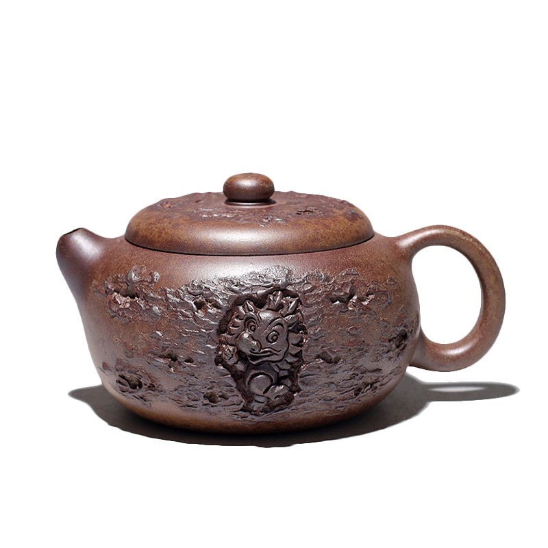 大吉羊柴烧 宜兴紫砂壶茶壶 原矿本山绿泥龙腾盛世230ml庄杰商品图