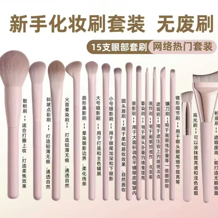 新手沧州化妆刷全套全妆化妆刷眼影刷全套一整套柔软刷毛不飞粉商品图