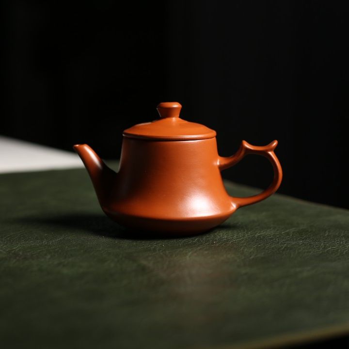 潮州朱泥壶手拉飞把金钟壶工夫茶具茶器家用泡茶神器紫砂壶商品图