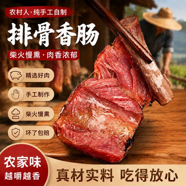 【买一送一】腊香肠排骨四川重庆正宗烟熏腊味手工灌土特产地方特色商品图
