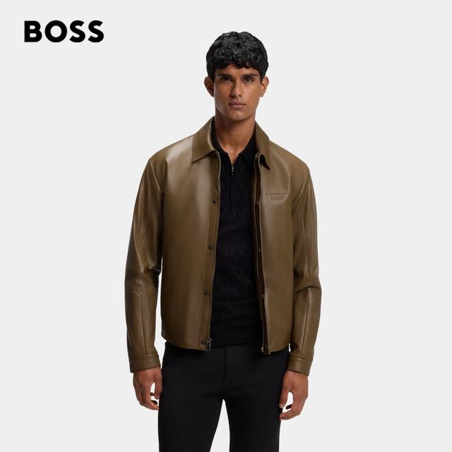 【保时捷联名】BOSS博斯 男士26年冬季新款羊皮革夹克外套50569177商品图