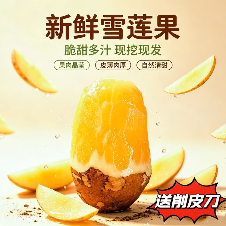 云南【天山雪莲果】新鲜现挖 脆甜多汁 果园直发商品图