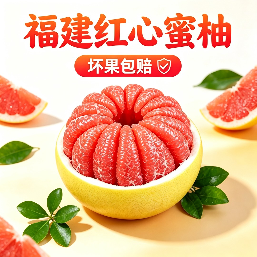 福建平和琯溪蜜柚红心蜜柚老树果园红肉柚子柚香浓郁送开果器商品图