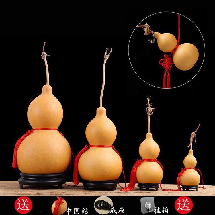天然葫芦挂件带龙头家居门对门中国结真葫芦大小号摆件天然生长商品图