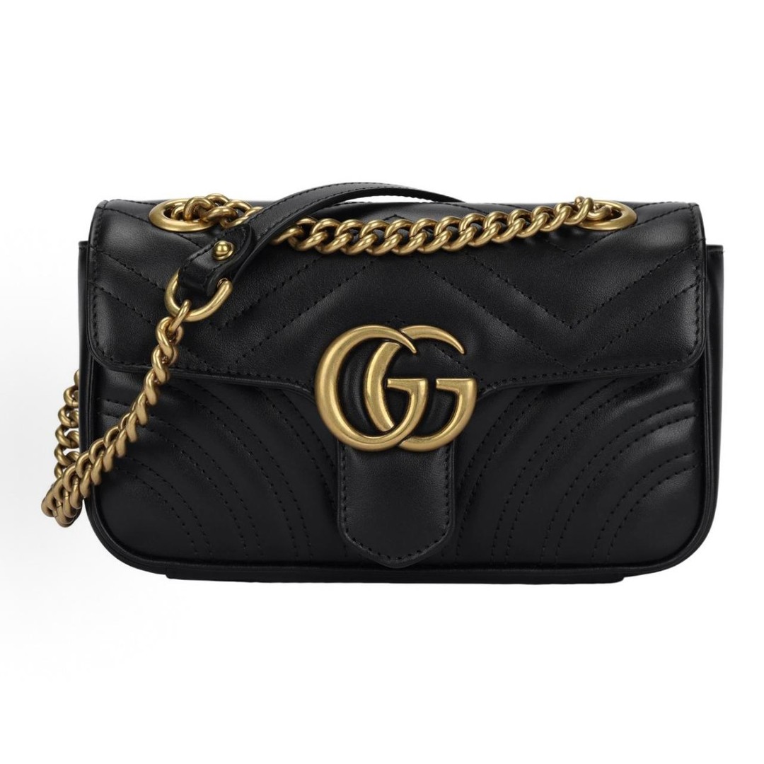 99新 GUCCI/古驰 99新 GUCCI/古驰 马蒙22/26黑金链条单肩包ss商品图