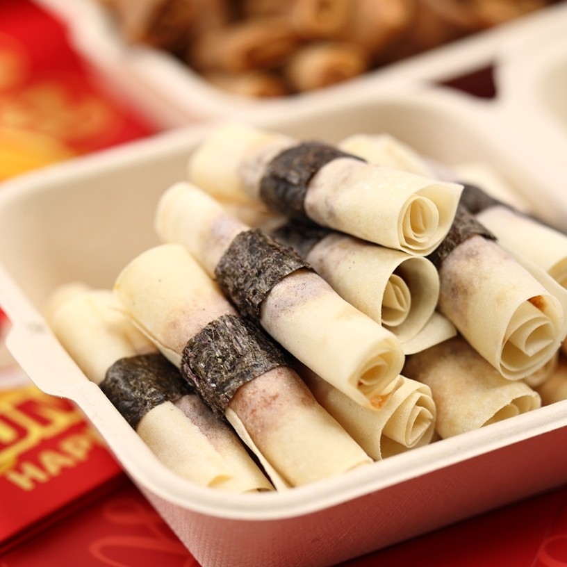 课程|9款腰缠万贯春节小吃零食新年春卷凤凰卷肉桂炸春卷馄饨商品图