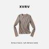 XVRV“美利奴羊毛”2026慵懒风圆领长袖运动T恤女修身显瘦气质上衣商品图