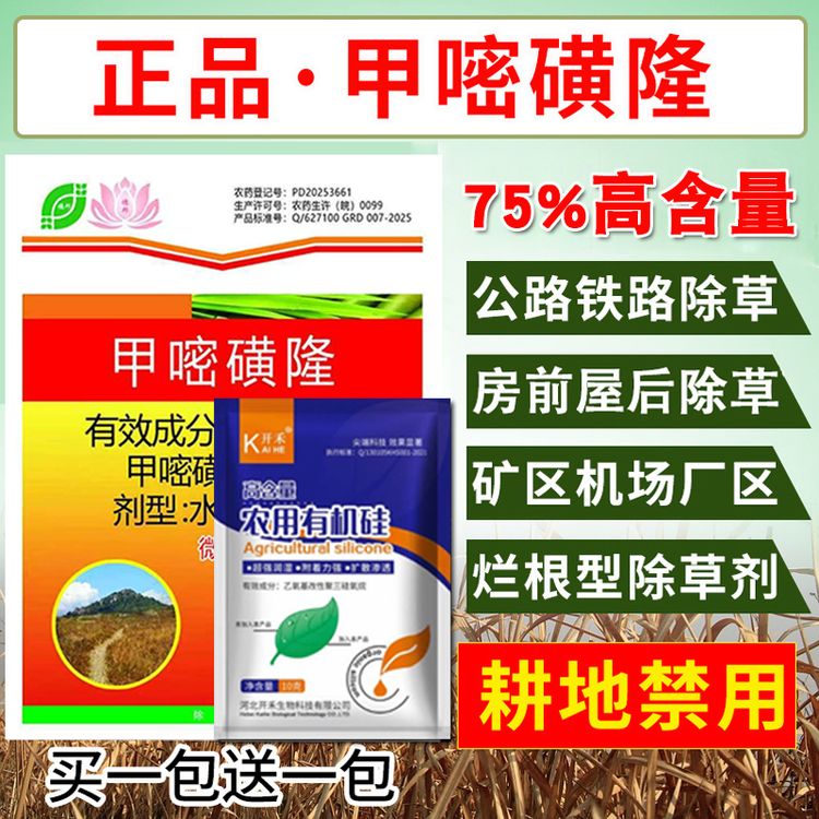 甲嘧磺隆除草烂根剂荒地铁路公路专用药甲嘧磺蕯除草剂非耕地农药商品图