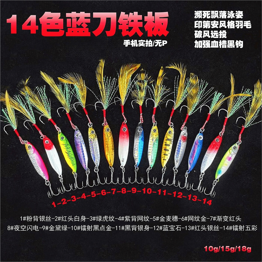 蓝刀黄毛新款路亚铁板铅鱼超远投全泳层通用假饵翘嘴鳜鱼鱤鱼海钓商品图