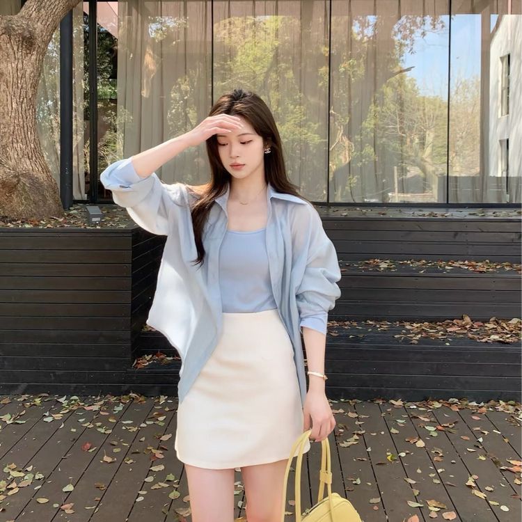 【三个衣长＋运费险】【现货】衬衫女夏季薄款上衣宽松透气老钱风外套商品图