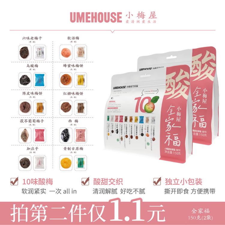 【第二件1.1】小梅屋全家福多口味杂烩蜜饯果干休闲孕妇夜宵零食商品图