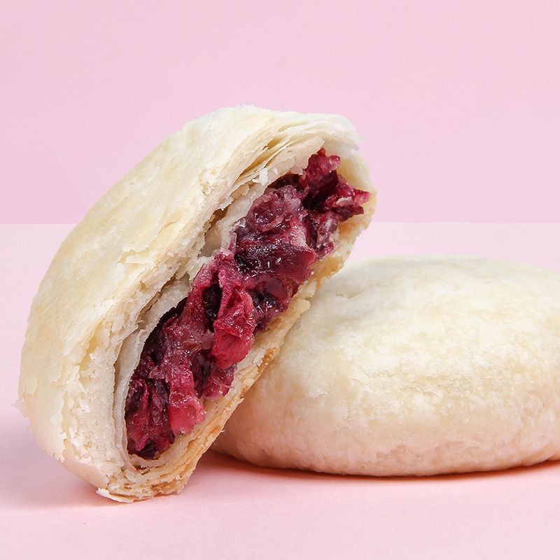 云南特产玫瑰纯鲜花饼传统糕点酥皮点心商品图